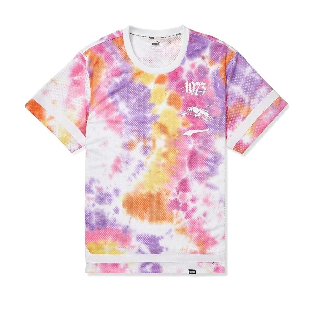 PUMA Summer League Shirt, High Risk Red Multi, Size Large